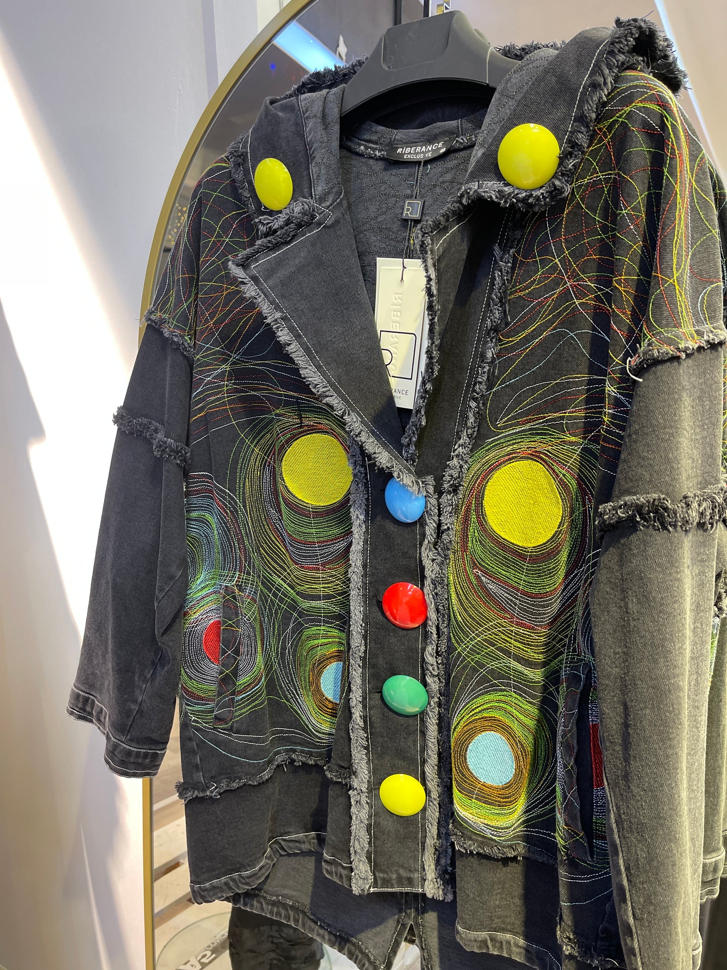 2402 NEON DÜĞMELİ DENIM CEKET
