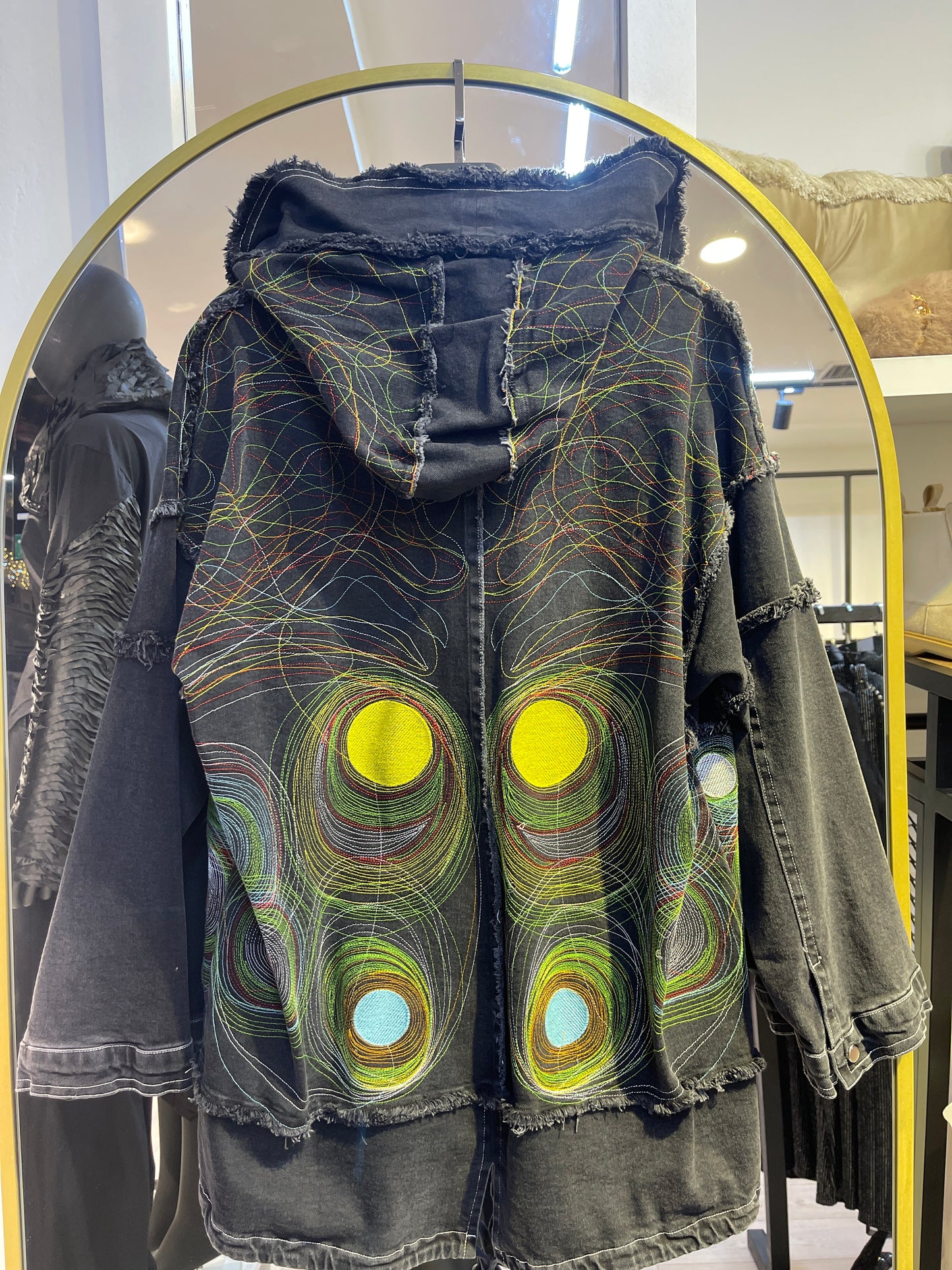 2402 NEON DÜĞMELİ DENIM CEKET
