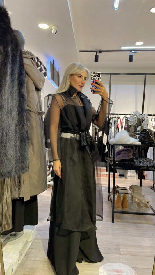 İMZA UZUN ORGANZE TRENCH