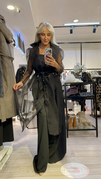 İMZA UZUN ORGANZE TRENCH