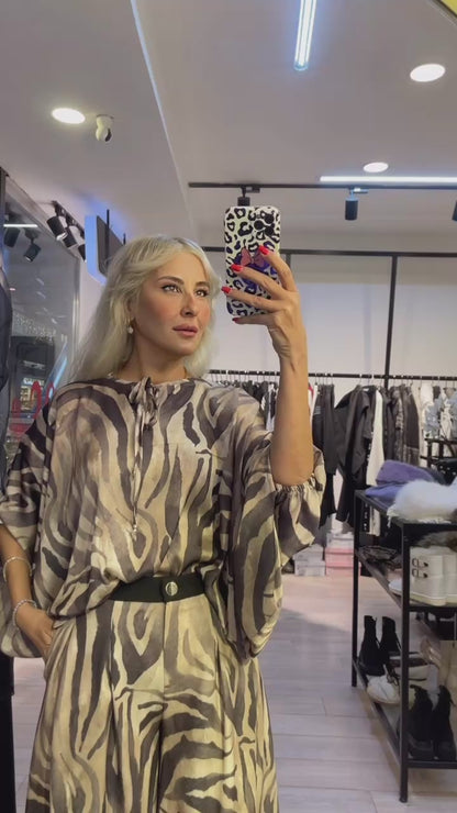 İMZA ZEBRA DESEN PANTOLON